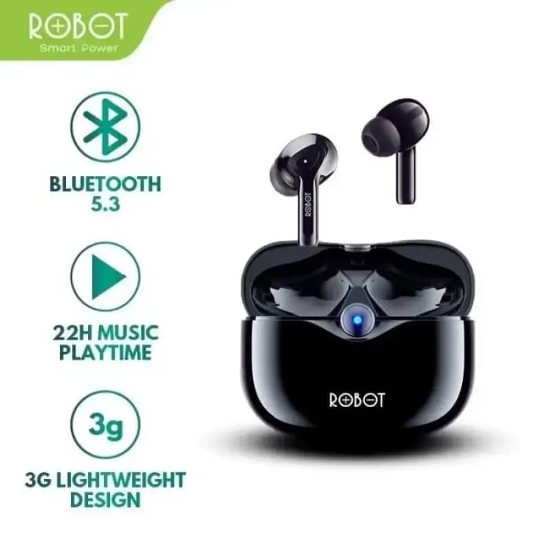 Jual Robot Headsets Bluetooth Airbuds T30 Black True Wireless