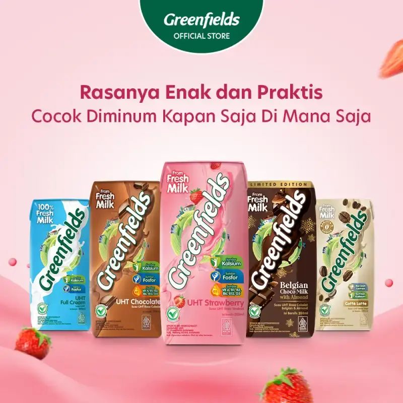 Jual [bundling 12 Pcs] Susu Greenfields Uht Strawberry 200ml Di Seller ...