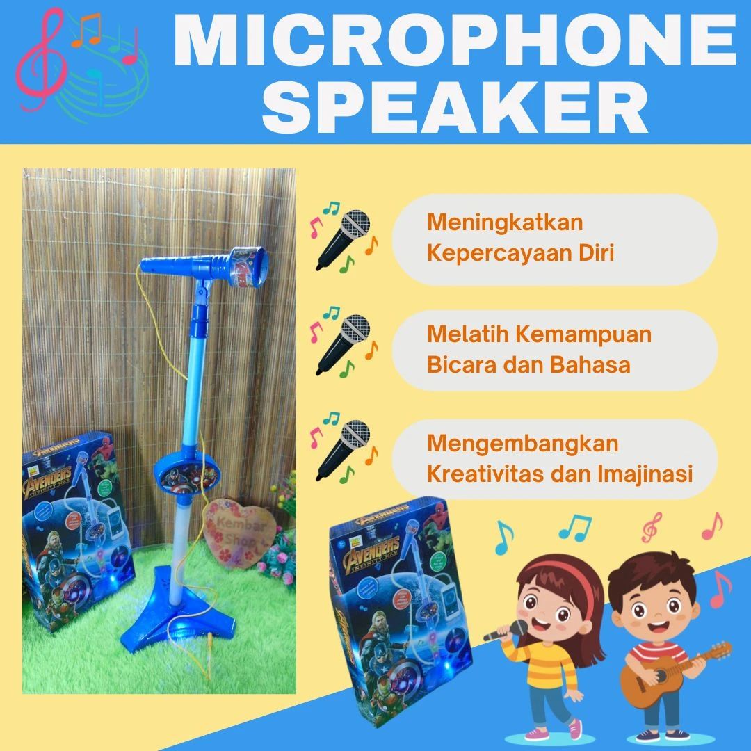 Mic Mainan Jual Hd-8840 Mainan Edukasi Edukatif Anak Avengers Microphone Bisa ...