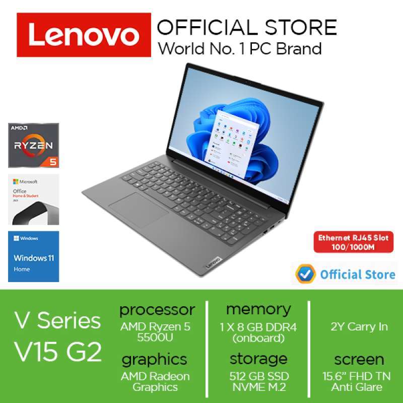 Jual Lenovo Lenovo V15 G2 Alc Ryzen 5 5500u 8gb 512gb Ssd Win 11 Ohs Di ...