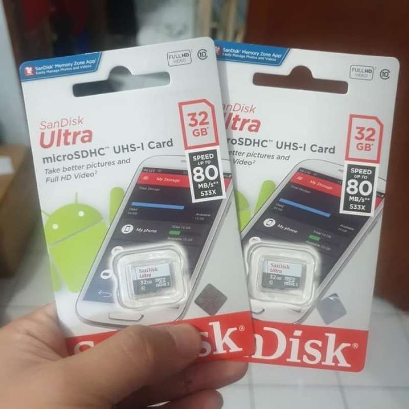 Promo Micro Sd Memori Memory Card Mmc Sandisk 32gb 32 Gb 80 Mbps