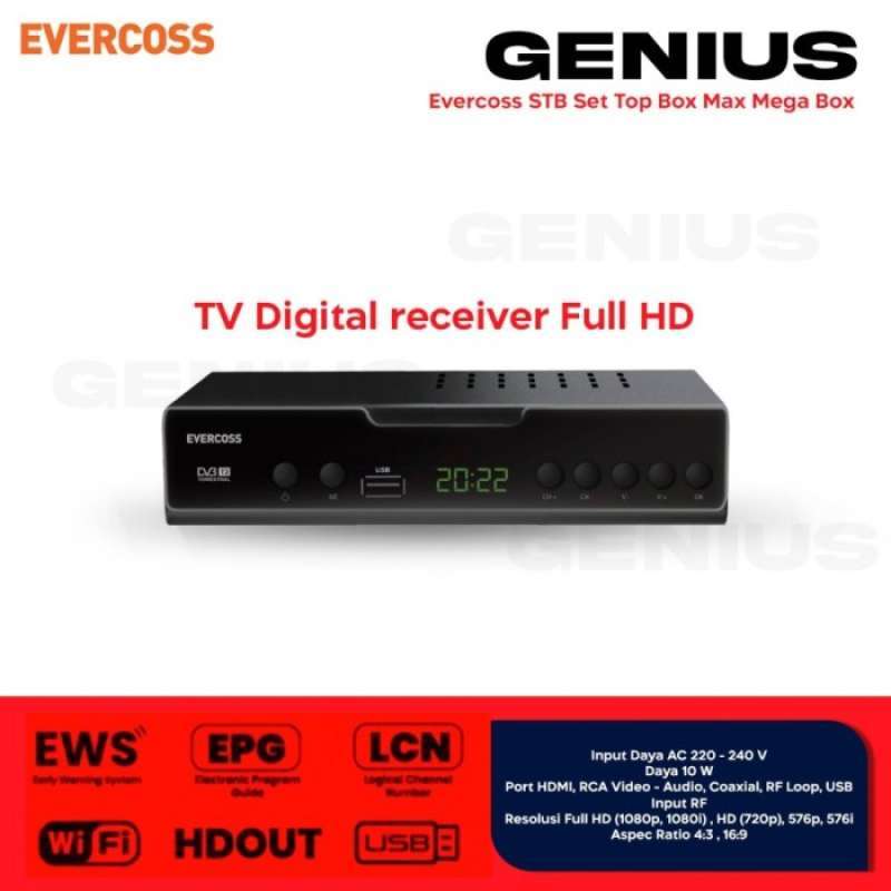 Jual Evercoss Stb Set Top Box Max Mega Box Tv Digital Receiver Full Hd