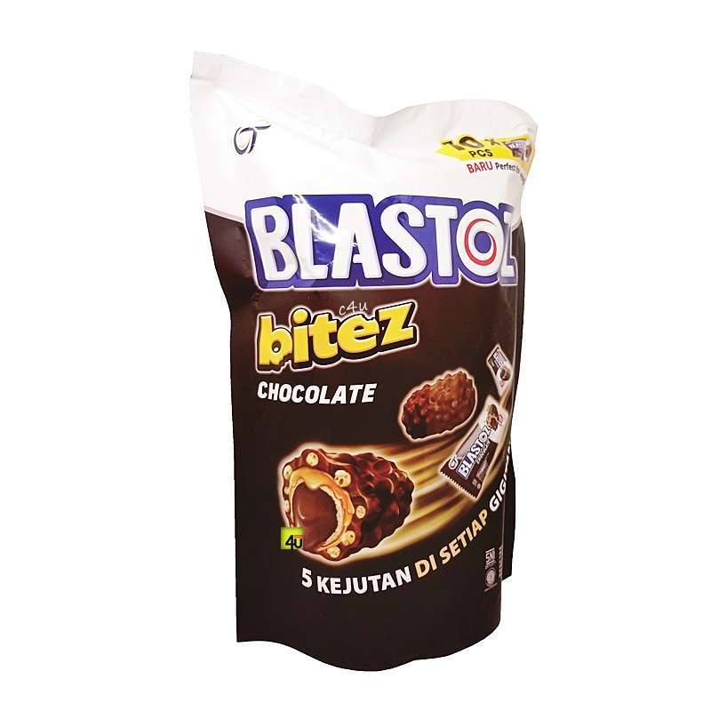 Promo Blastoz bites mini chocolate crispy caramel wafer roll isi 30 pcs