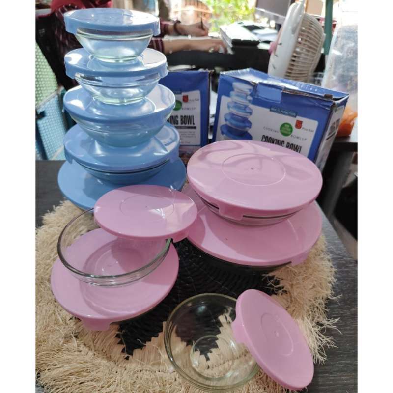 Mangkok beling susun isi 5/mangkok beranak /mangkok beling/mangkok  kaca/mangkuk beranak/mangkuk beling