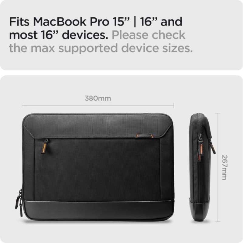 Spigen Laptop 16" Tas Laptop Sleeve Klasdan 16" KD100 - Black AFA05938