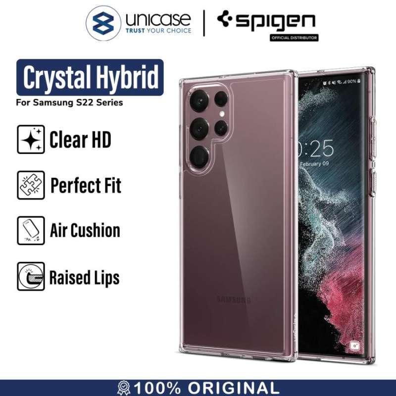 Case Samsung Galaxy S22 Ultra Plus Spigen Crystal Hybrid Clear Casing