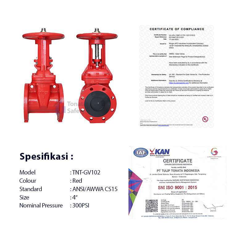 Promo Gate Valve Fire Hydrant Ansi 4 / 4 Inch Ul/fm Diskon 33% Di ...