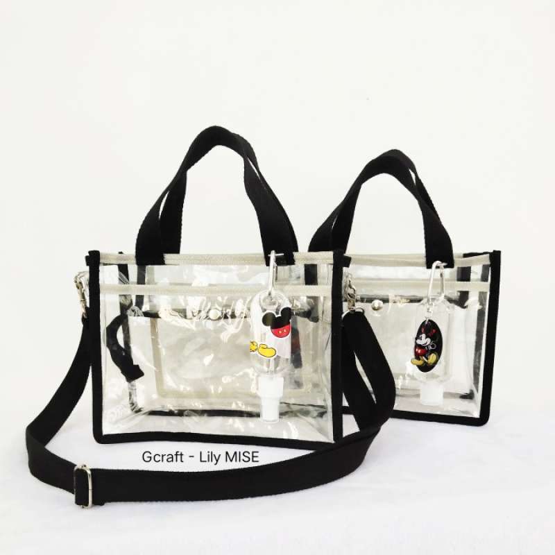 kokkakuma unity mini tote tas pinggang transparan pvc unisex