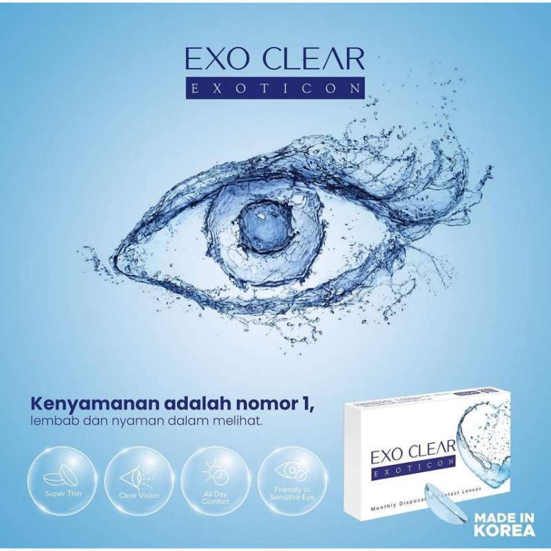 Jual Exo Clear Softlens Bening Minus Dia.14.2mm + Free Lenscase Di ...