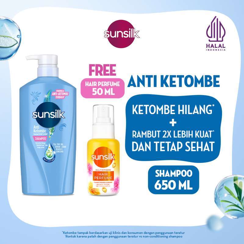 Sunsilk Tea Tree Oil Anti Ketombe Shampoo [650 mL] Free Sunsilk  Multivitamin Hair Perfume [50 mL]