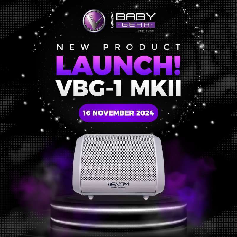 Venom Baby Gear VBG-1MKII, Speaker Bluetooth Portable dengan Koneksi 5.0 dan IPX6, Suara Mini dengan Bass Bertenaga, Ideal untuk Indoor dan Outdoor