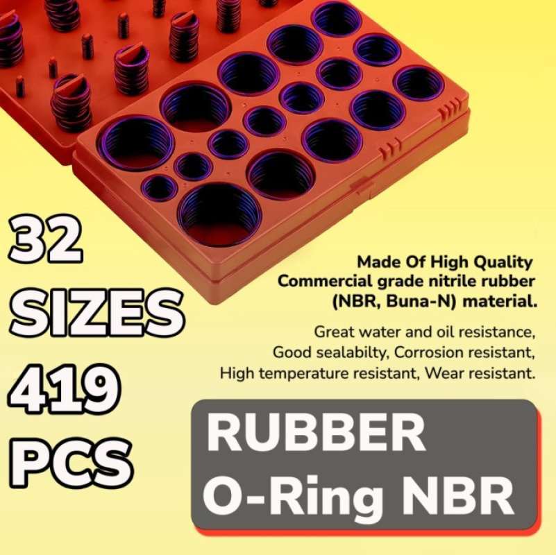419PCS O-Ring Gasket kit Rubber Washer Seals Assortment Set Electrical