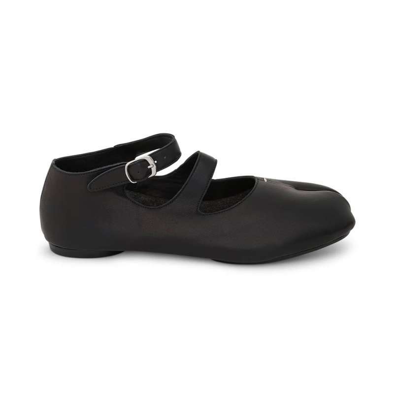 Promo Maison Margiela Tabi Ballerina Split-toe Soft Leather Black