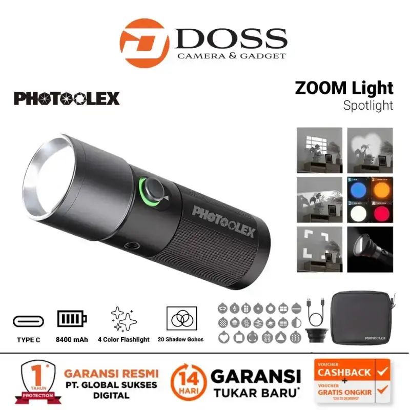 Jual Photoolex Zoom Light 10w 4 Color - Silicon Gobo For Camera ...
