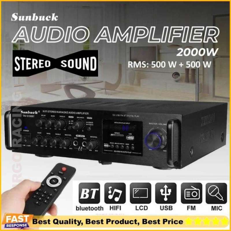 Promo Power Amplifier Karaoke Bluetooth Equalizer Home Theater Fm 2000W
