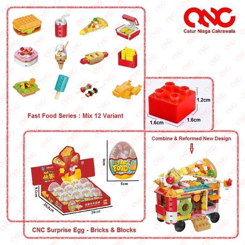 Promo CNC Surprise Egg Bricks & Blocks ( Gashapon / Gacha ) Fast Food
