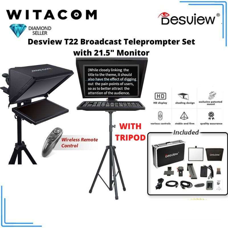 Jual Desview T22 Broadcast Teleprompter Set with Monitor