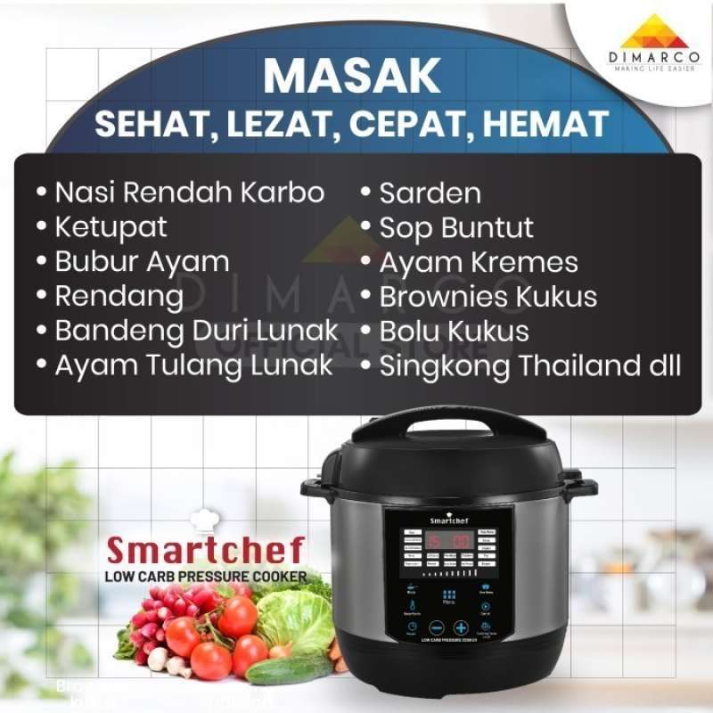 Promo Smart Chef Low Carbo Rice Cooker Pressure Cooker Rendah Gula