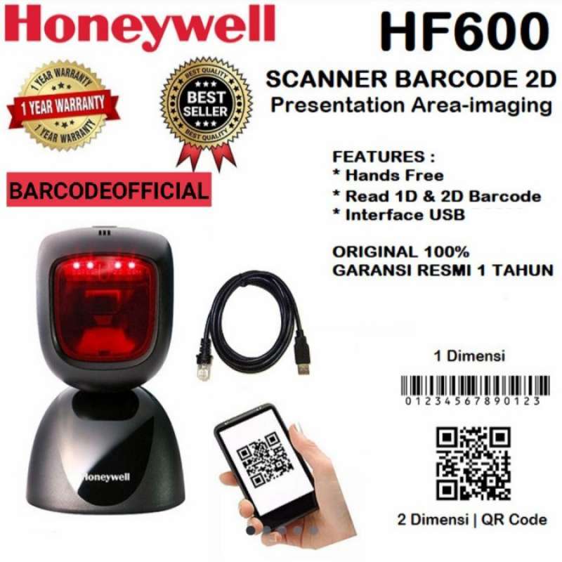Promo Scanner Barcode Honeywell Hf600 2D Qr Code EFaktur *Promo