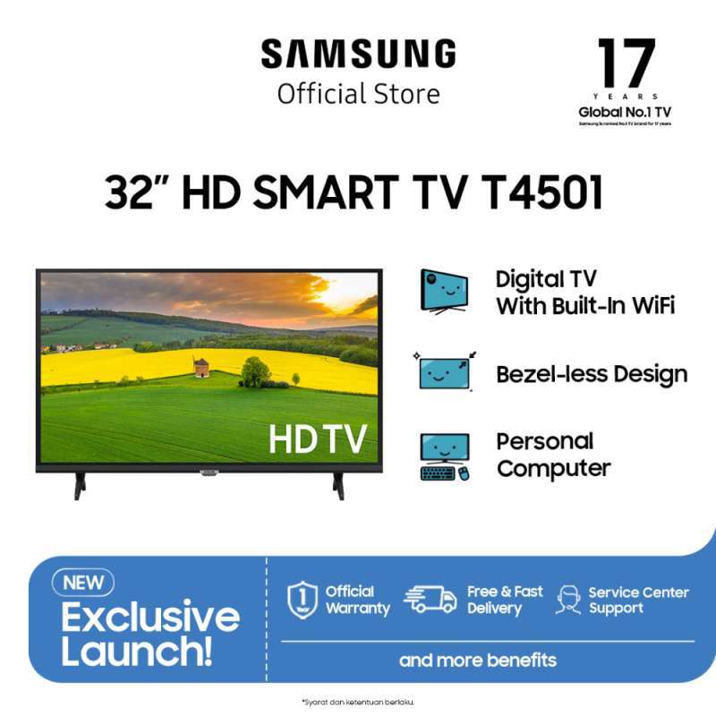 Promo Samsung 32 Inch Hd Smart Tv T4501 Dengan Purcolor Diskon 14 Di