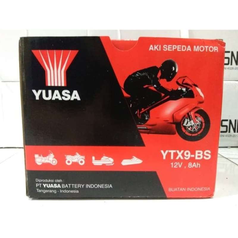 Jual Aki YUASA YTX9 Motor Kawasaki Z 250, Z250 SL, Pulsar 200NS