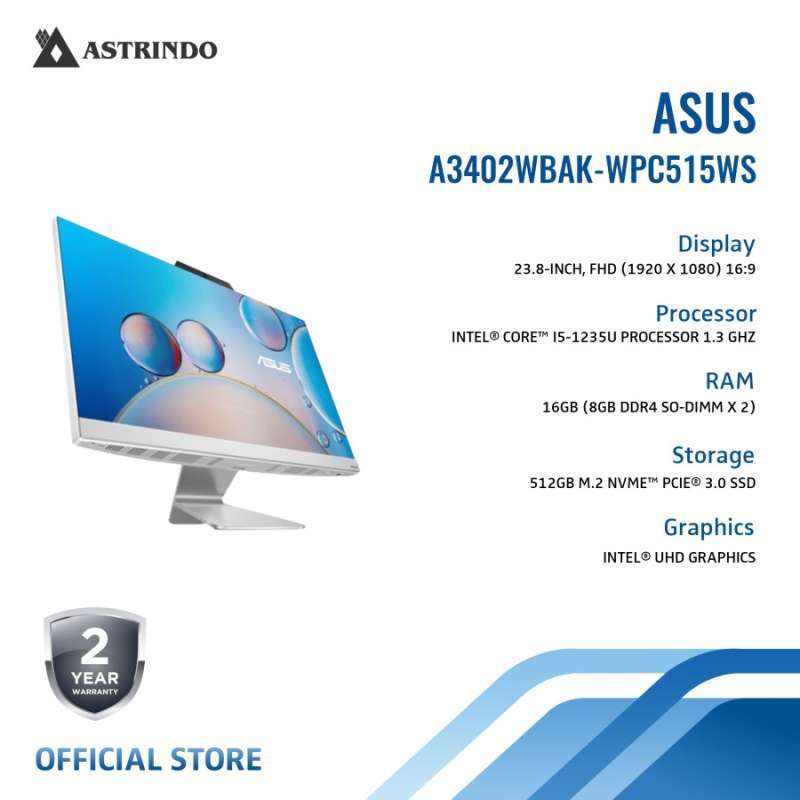 Promo Asus Pc Desktop Aio (all In One) A3402wbak Core I5-1235u 16gb ...