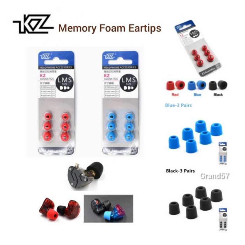 Jual Kz Memory Foam Eartips Earbuds Earphone Silicone Foam Busa Kz Bud