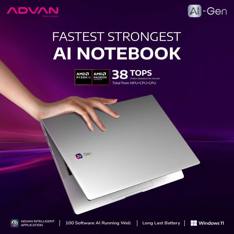 Promo Advan Laptop Ai Gen Ryzen 7 8845hs Amd Ryzen Ai Ips 100% Srgb ...