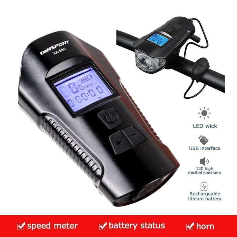 Jual Lampu Depan Sepeda Led Klakson Speedometer Lcd 1500mah Xa-585 ...