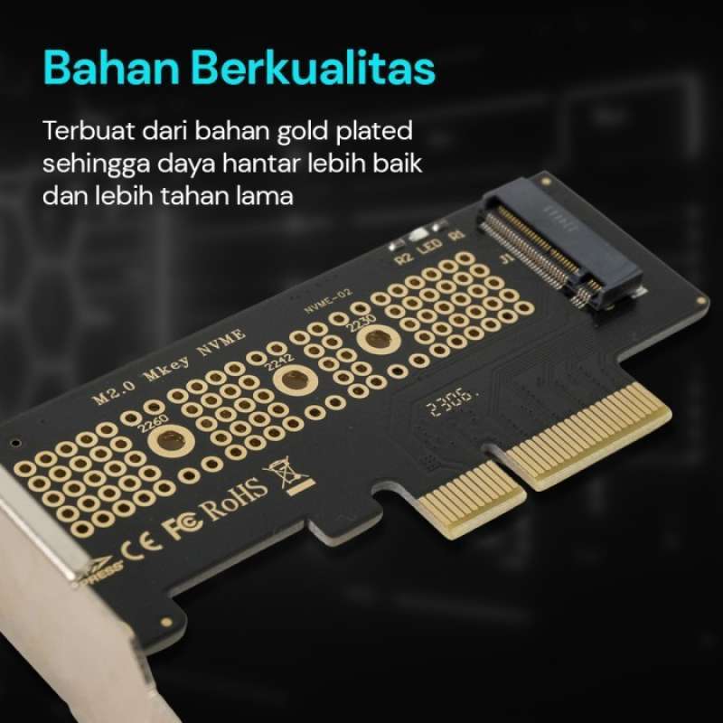 Jual Pcie X1 To Nvme M2 Adapter Converter Ssd Pci-e Pci Express 1x 4x ...