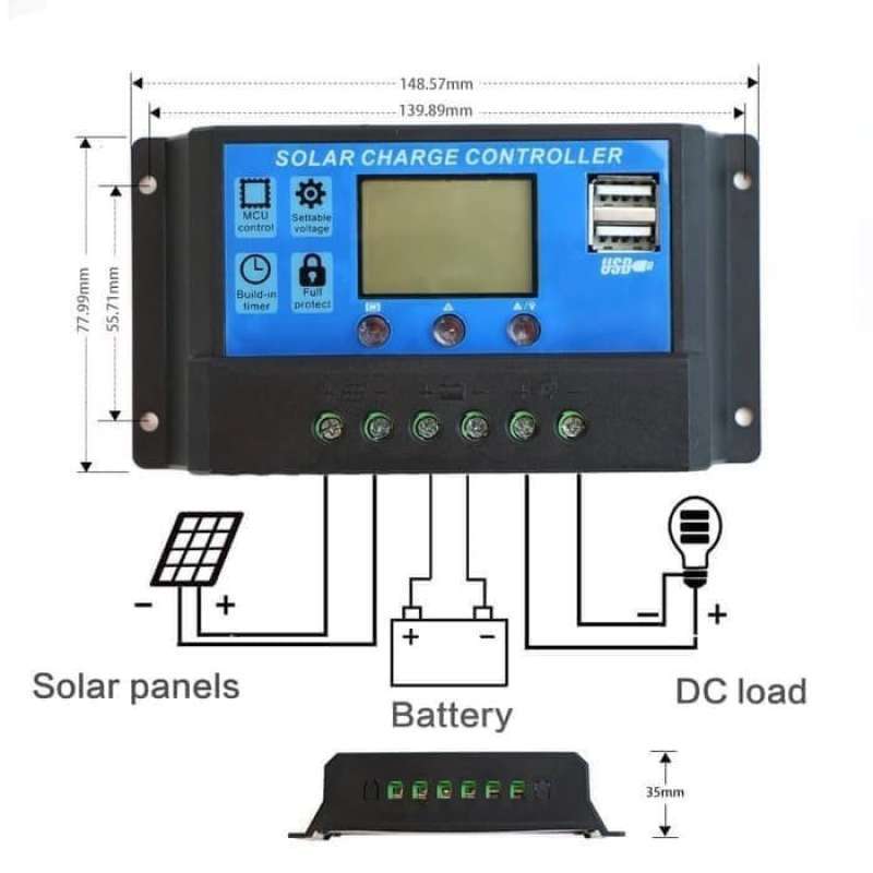 Promo Solar Charge Controller Pwm Panel Tenaga Surya 10a-60a / 12v ...