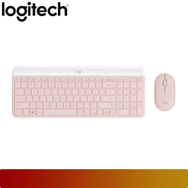 Logitech MK470 Combo Keyboard dan Mouse Wireless Slim Rose