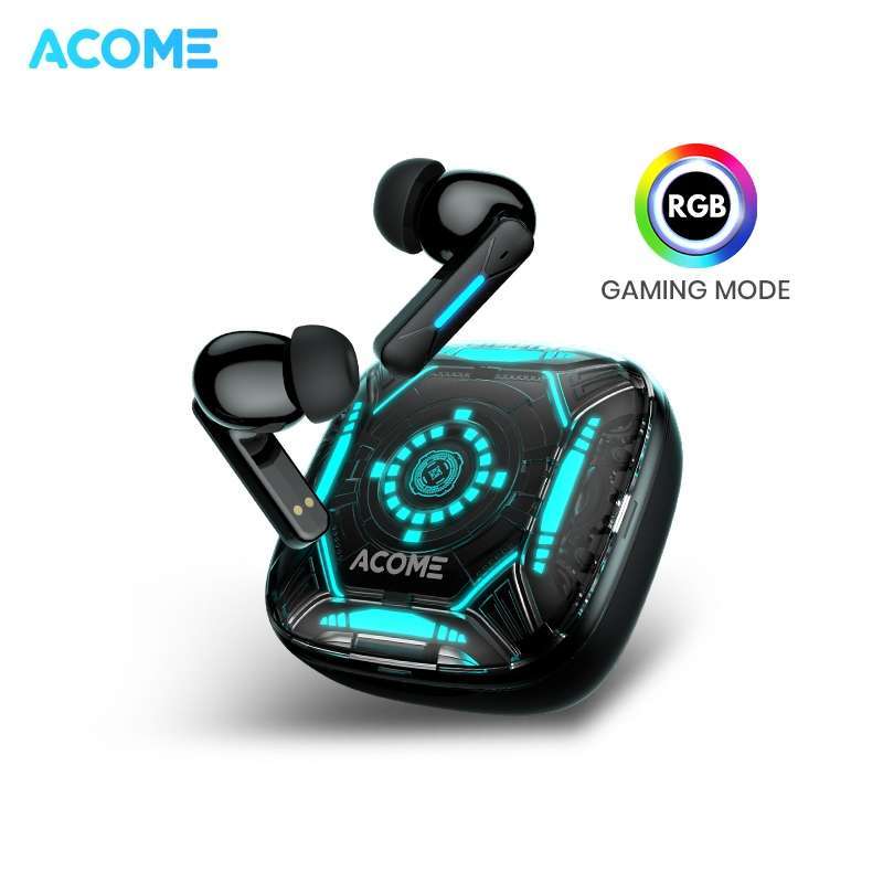 ACOME TWS Inpods AT07 Headset Earphone Bluetooth RGB Support Gaming  Mode IPX4 Waterproof Deep Noise Cancellation Original Garansi Resmi  Tahun