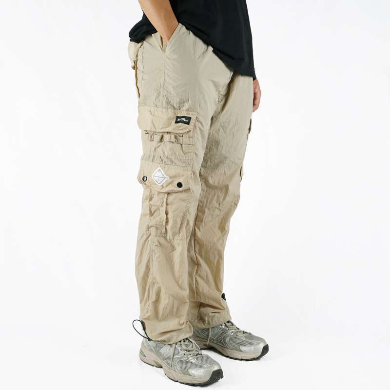 NVSR Long Cargo Track Pants Cream Celana Cargo Parasut Krem