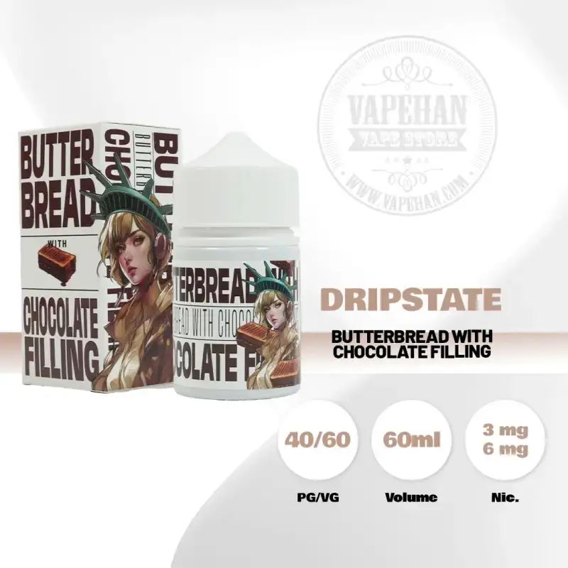 Jual Liquid Vape Drip State Butter Bread With Chocolate Filling 60ml By  Dripstate ID Di Seller Vapehan Store - Vapehan Store - Kota Jakarta Timur |  Blibli