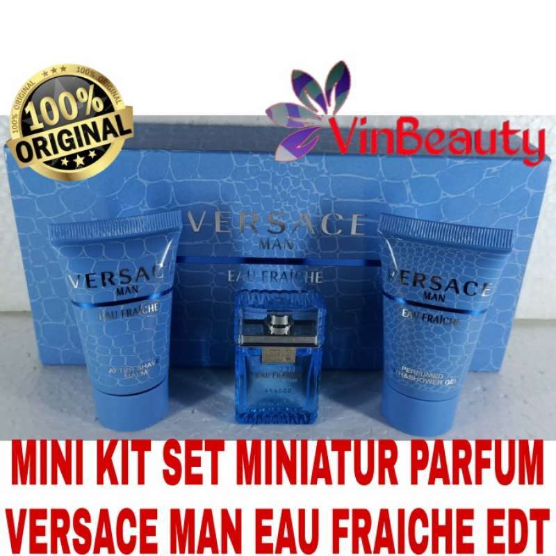 Promo Mini Kit / Gift Set Miniatur Parfum OriginaL Versace Man Eau