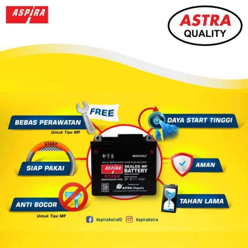 Promo AKI KERING ASPIRA/GARANSI 2 BULAN/MF GTZ6V/VARIO 125/150-SATRIA