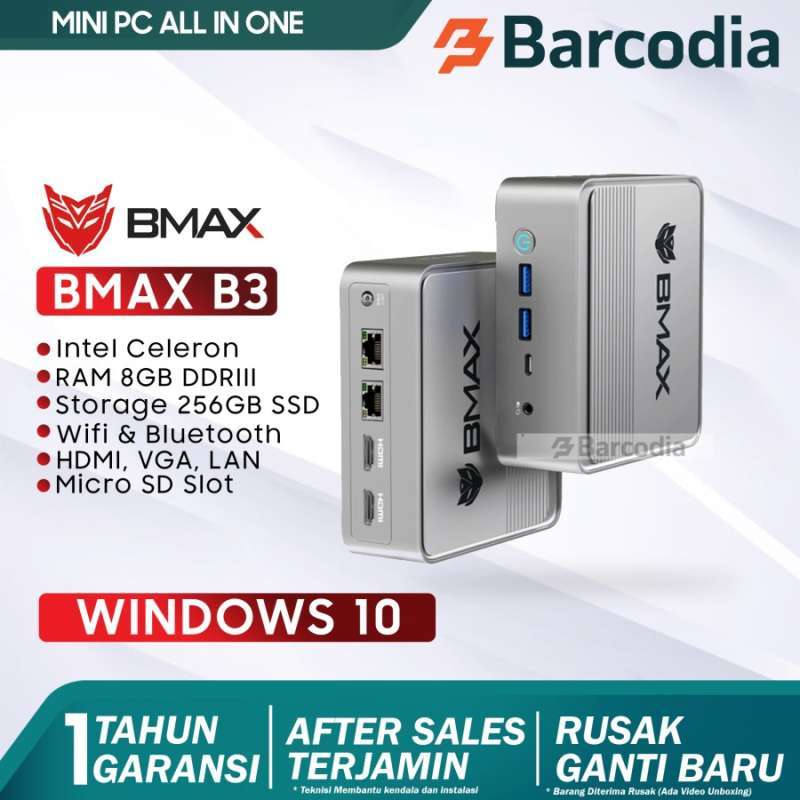 Promo Bmax Mini Pc B3 Intel Celeron N5095 8/256gb Ssd With