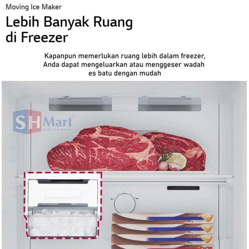 Jual Kulkas LG 2 Pintu 315 Liter GN-B312PFFB Hemat Listrik Garansi