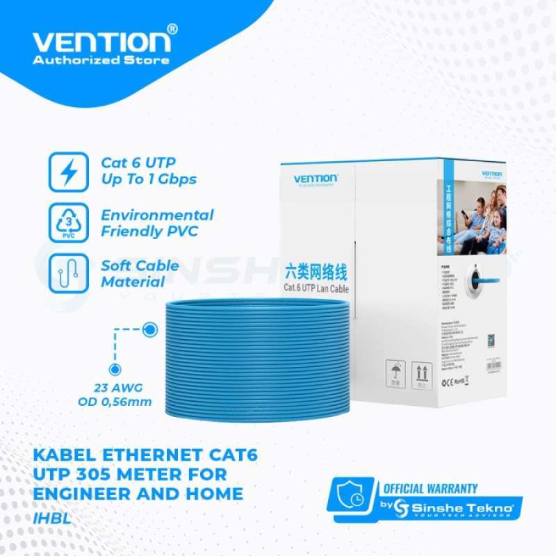 Jual Vention Kabel Lan Utp Cat6 Cat 6 Rj45 Ethernet 305m - Ihlb Di ...