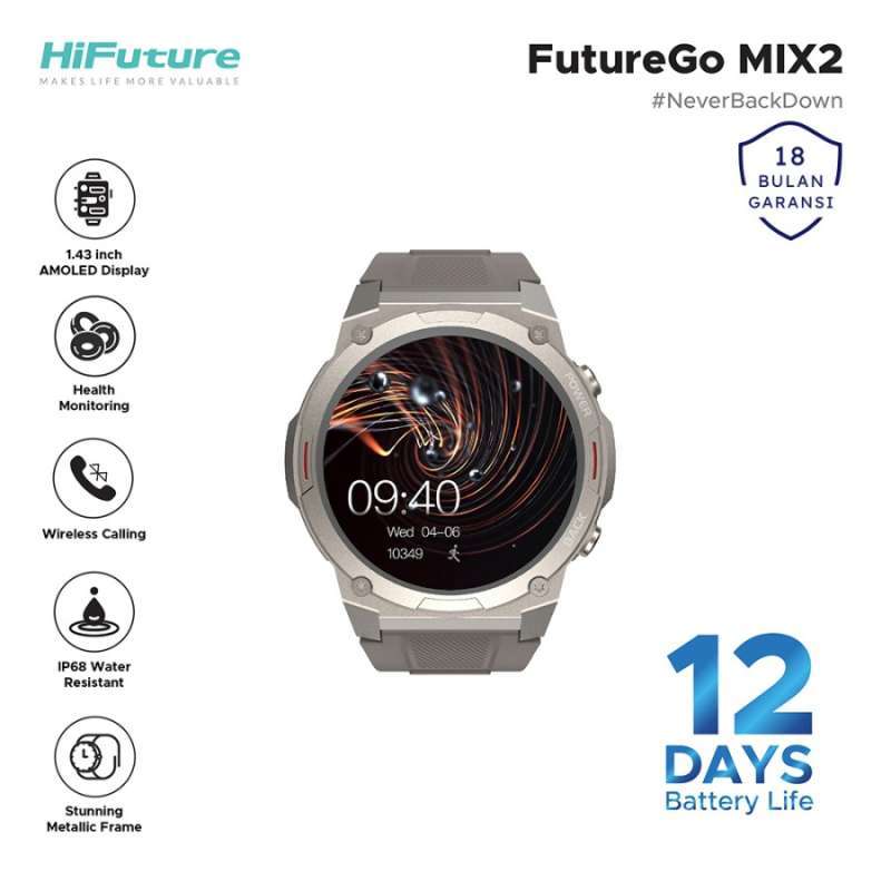 Jual Hifuture Futurego Mix2 Amoled Wireless Calling Smartwatch
