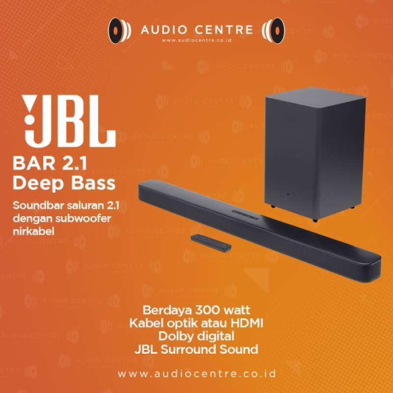 Jual jbl bar 2 1 bar2 1 deep bass soundbar surround with wireless