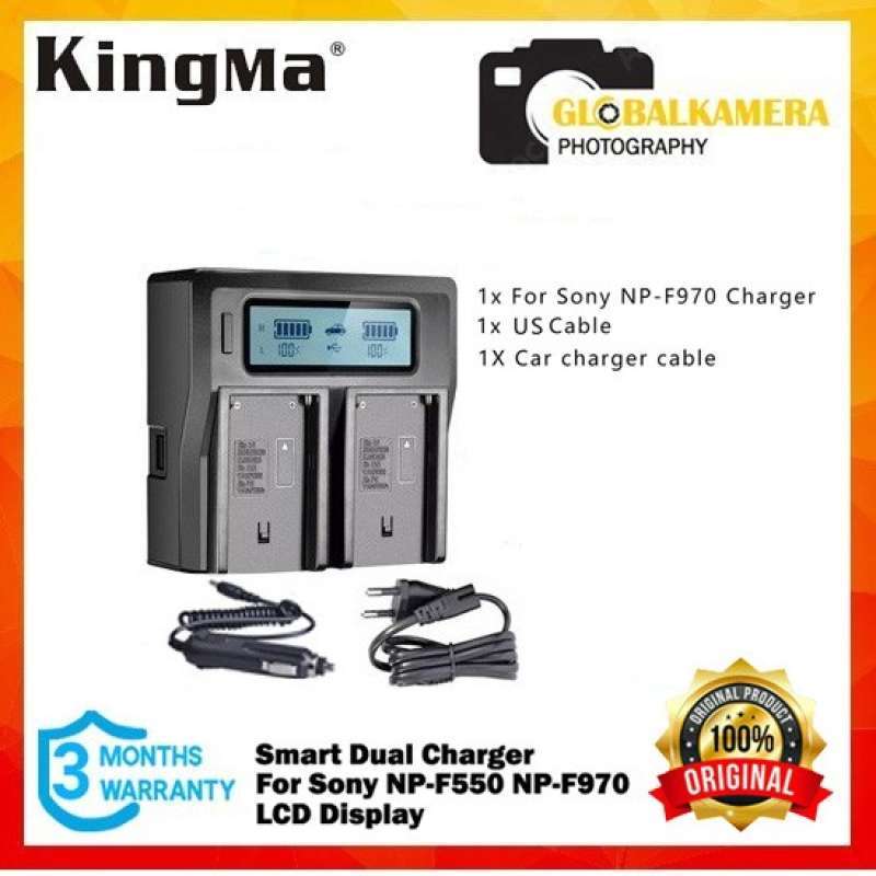 Chargeur DOUBLE CELLONIC Pour Batteries NP-F970/F550/F750 - Rapide Et Smart | Compatible Sony BC-VM50