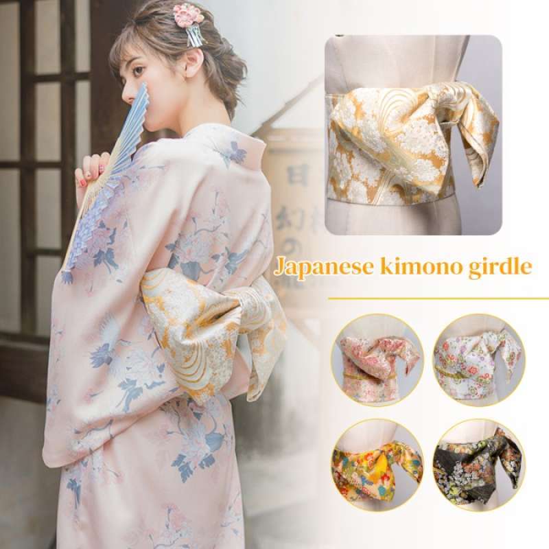 Jual Japanese Traditional Yukata Kimono Obi Belt Floral Print