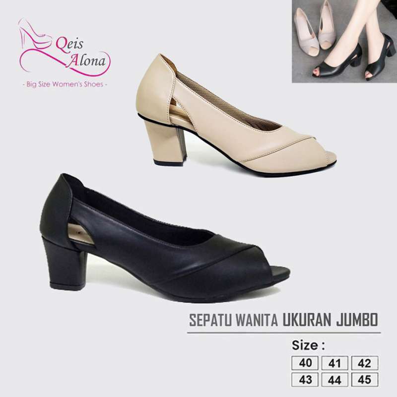 Sepatu Wanita Pantofel Pesta Mules Heels Formal Kantor Artis Cewek Ukuran  Jumbo 40 41 42 43 44 45