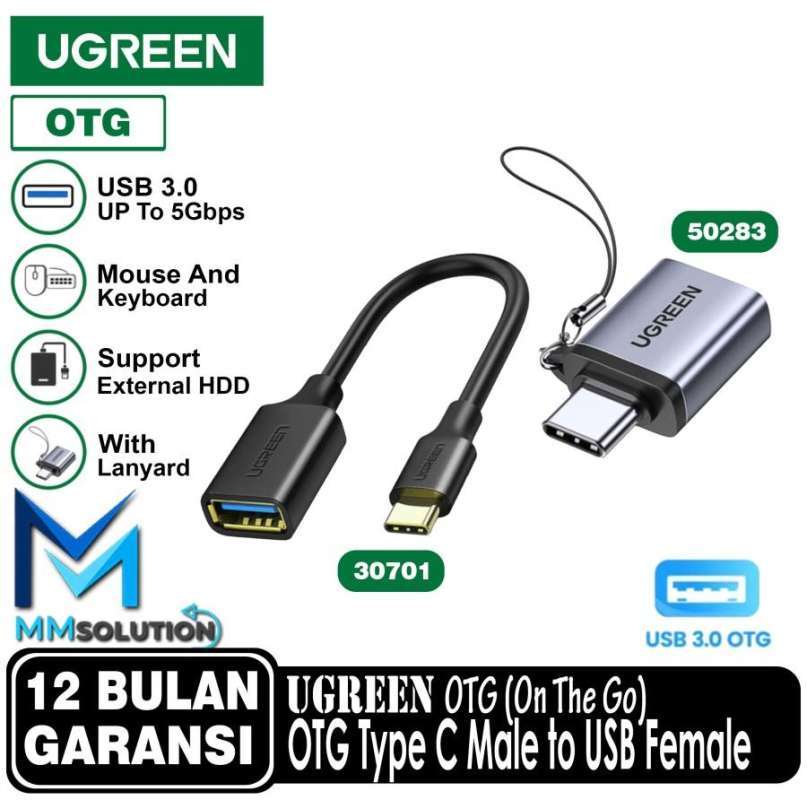 Jual Ugreen Otg Type C Male To USB A 3.0 Female Adapter Converter 5gbps ...
