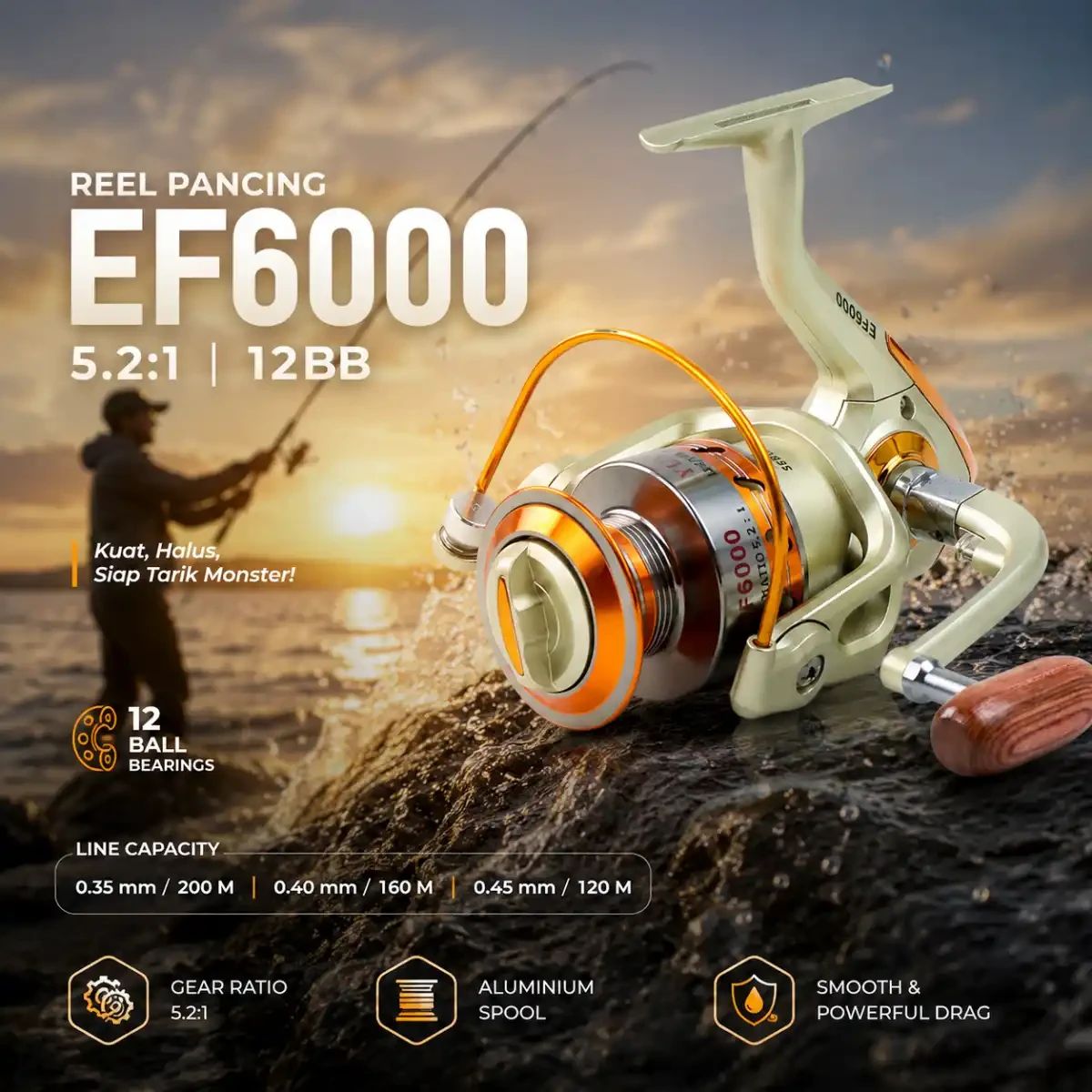 daiwa sweepfire spinning combo 1500-2B 2BB REEL or panfish Lew's Cat Daddy Spinning Size_100LB Model:BTLIII4000DX