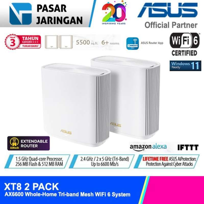 Promo ZenWiFi AX6600 XT8 Ai Mesh Router 2 pack Diskon 23% di Seller ...