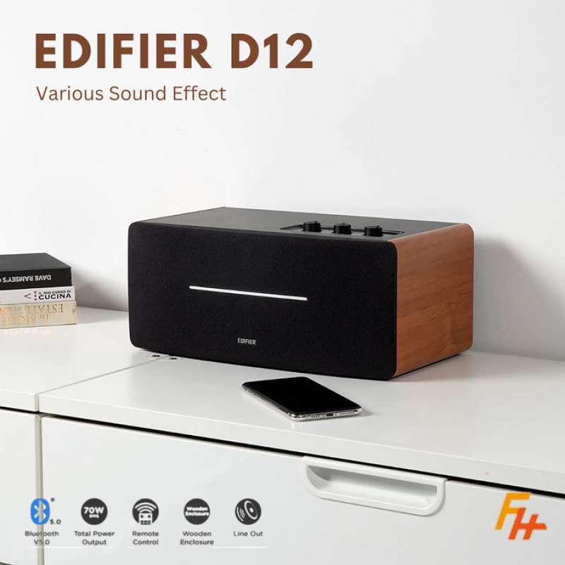 Promo Edifier D12 Wireless Bluetooth Speaker Subwoofer Stereo Wooden 3D