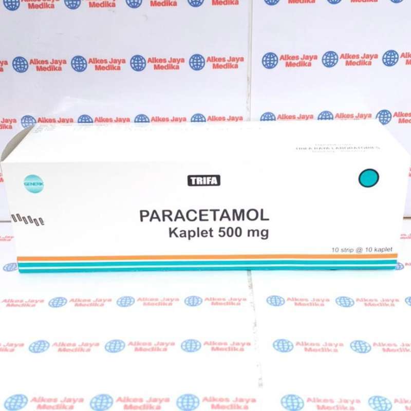 Jual Paracetamol 500mg Trifa Box Isi 10 Strip 10 Kaplet Obat Demam